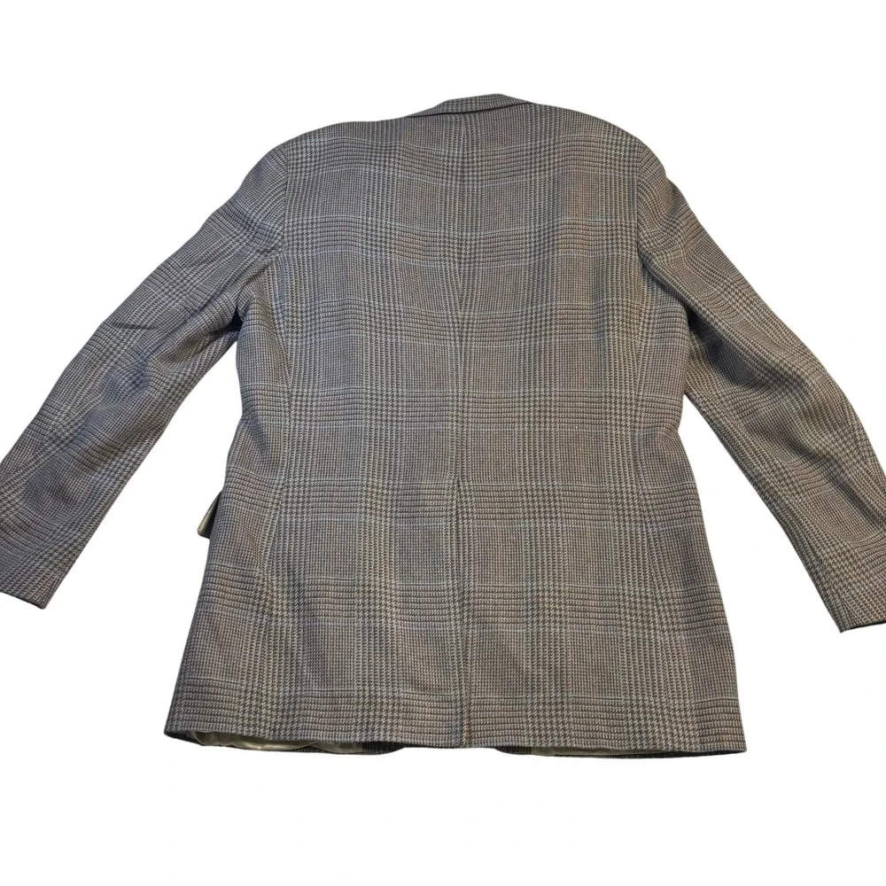 Polo University Club Ralph Lauren Glen Plaid Wool Blazer Grey Blue 2-Button Mens
